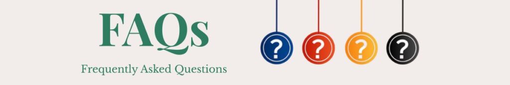 Decorative header image reading FAQs with colourful question mark icons