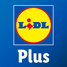 Lidl Plus logo with a blue and yellow design featuring the Lidl logo.