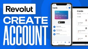 Creating a Revolut account on a smartphone.