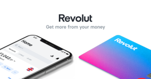 Revolut mobile app and card showcasing digital banking features with the slogan 'Get More for Your Money