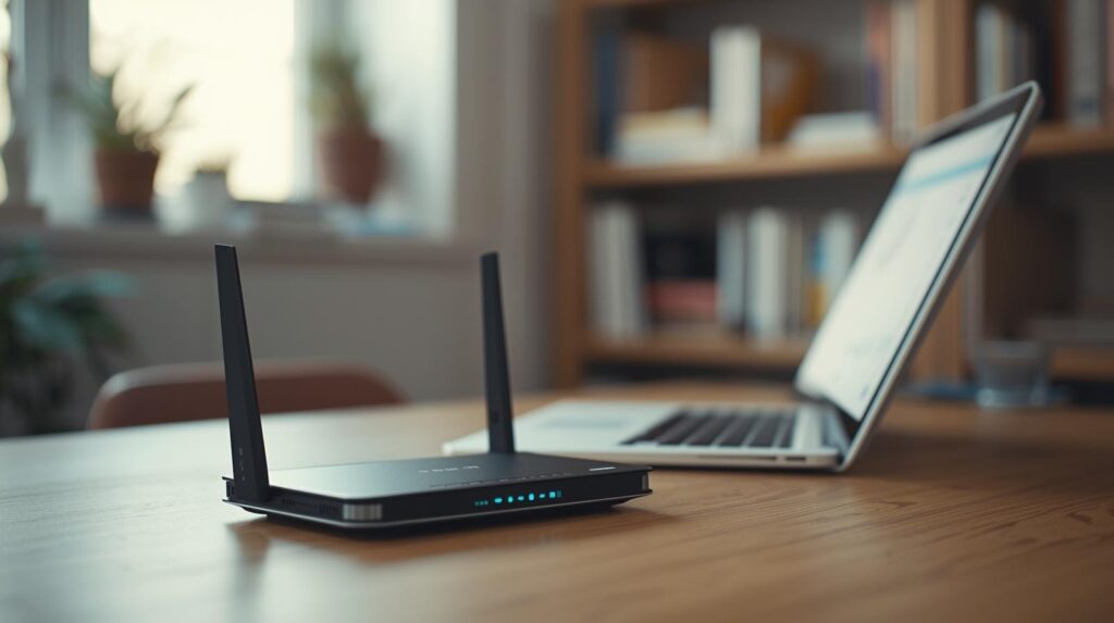 internet at home with a wifi router nearby