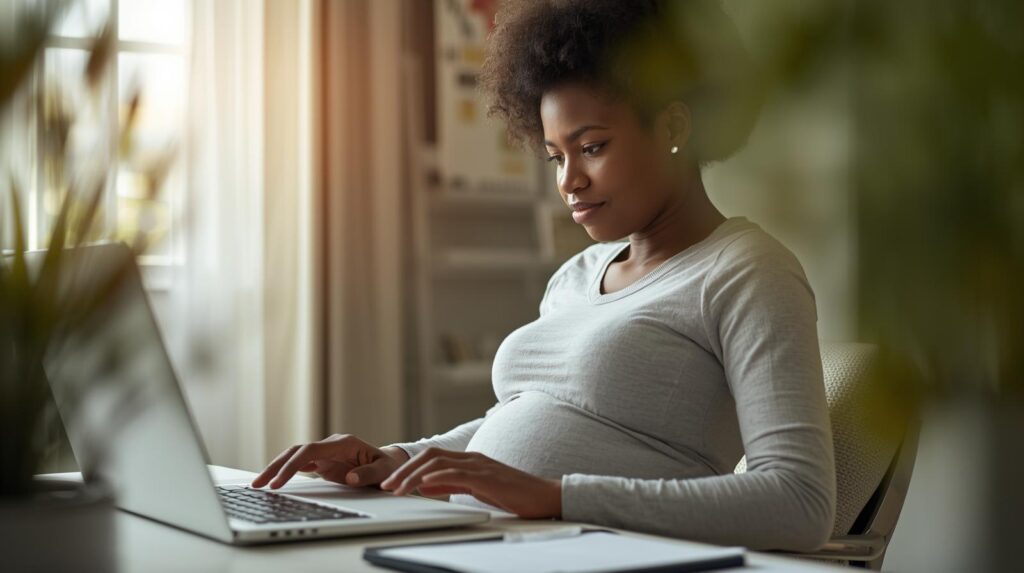 researching maternity benefits online