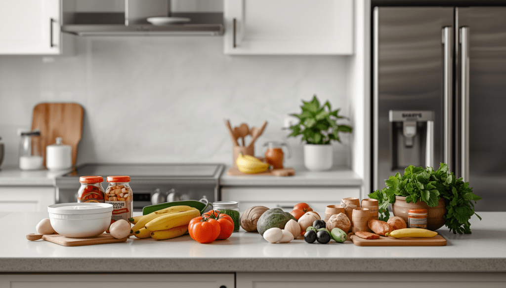 No-spend month food planning with cupboard staples and simple ingredients