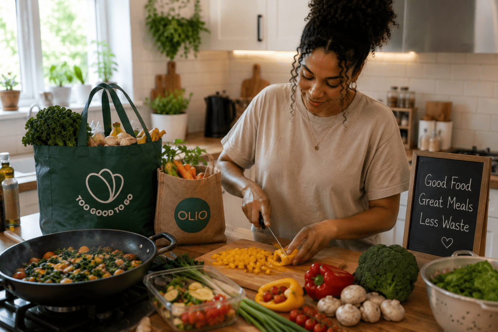 Cooking with surplus food from Too Good To Go and Olio