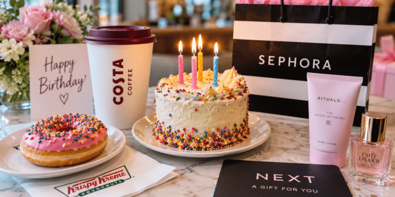UK birthday freebies 2026 including free food, drinks, beauty treats and gifts