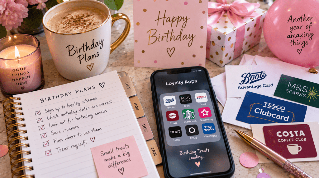 UK birthday freebies 2026 planning with loyalty apps, vouchers and birthday rewards
